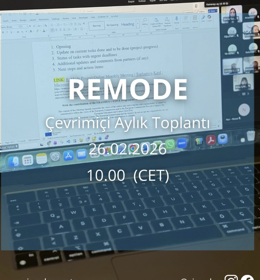 Remode projesi kapsamında aylık çevrim içi toplantı gerçekleştirildi.